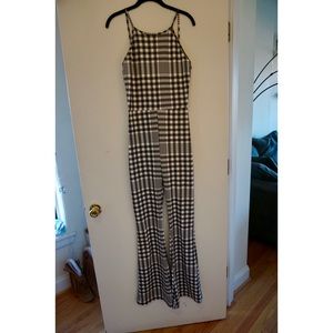 Misguided plaid jumpsuit